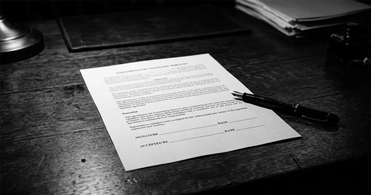 Agreement pages and terms representing the language of corporate commitments
