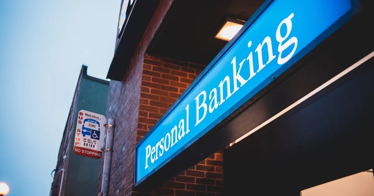 Main street branch of a small American community bank