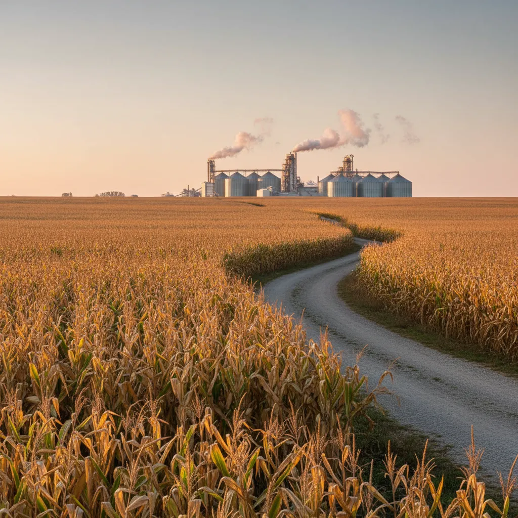 Corn processing facility representing Golden Growers Cooperative's industrial income model