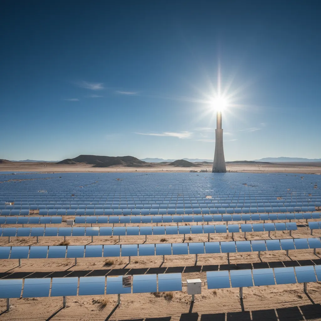 Concentrated solar array representing Heliogen's industrial-heat decarbonization technology