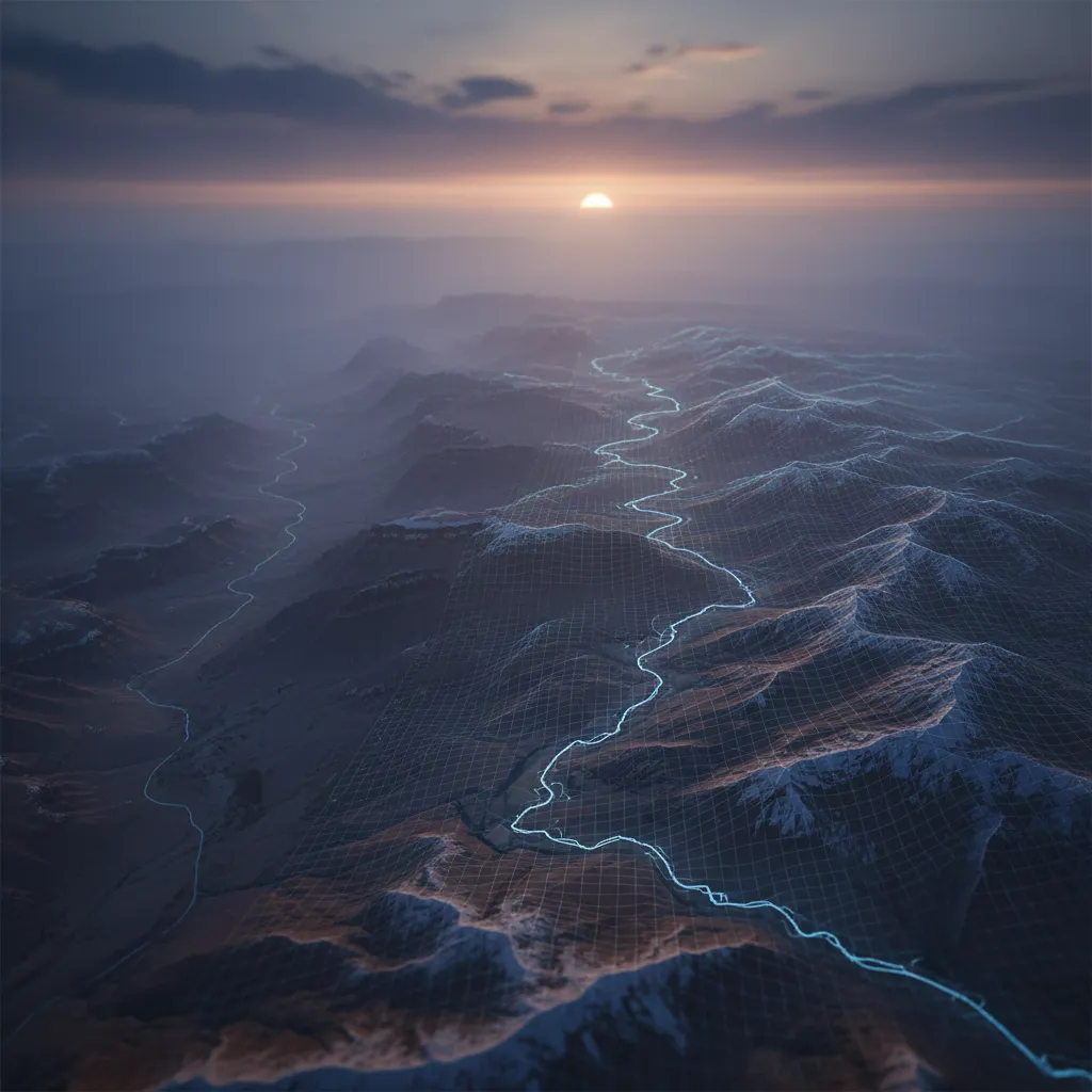 3D terrain elevation visualization representing Intermap’s geospatial data platform
