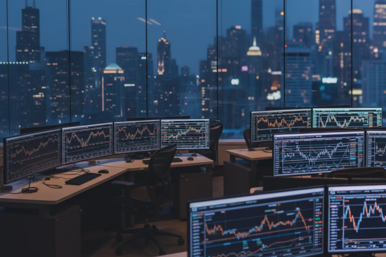 Financial district towers representing Oxford Square Capital's BDC and CLO income strategy